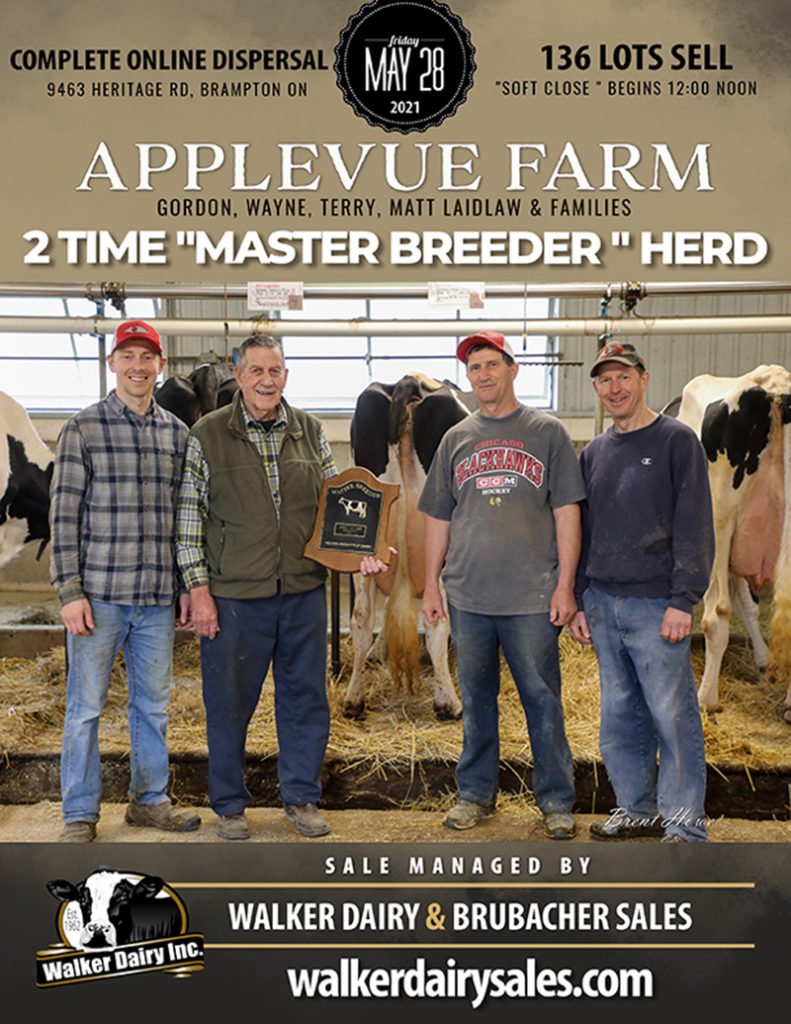 Friday, May 28, 2021 APPLEVUE FARM Special Auction Walker Dairy Sales