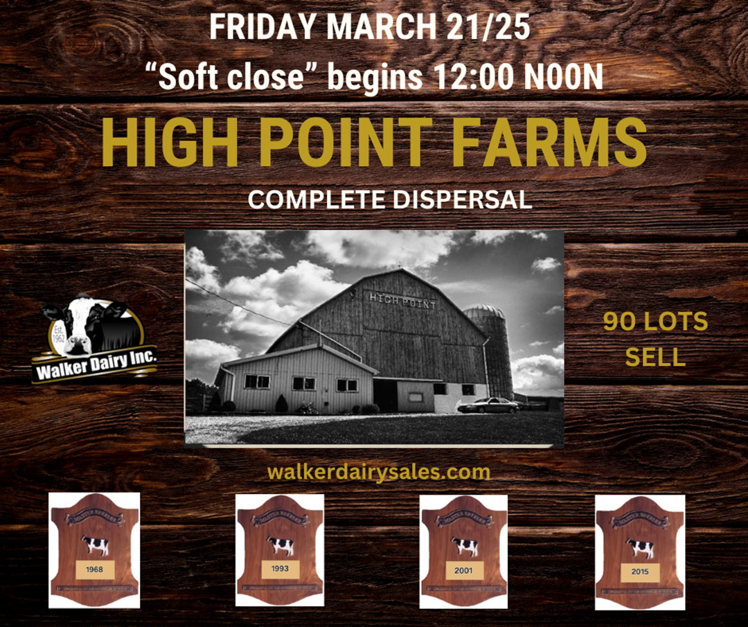 Fri March 21, 25 walker dairy sales High point farm dispersal